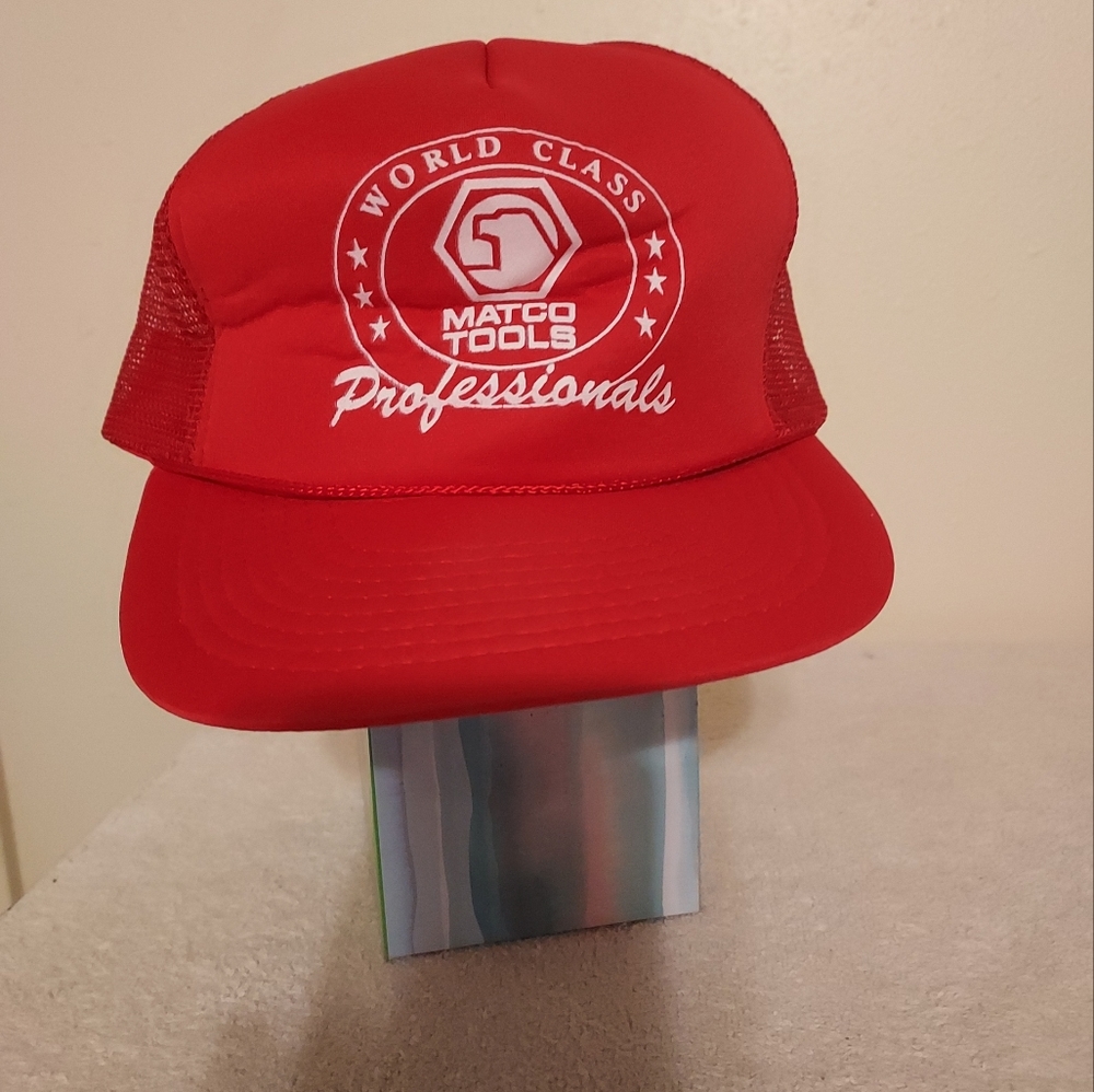 Vintage Matco Tools Mesh Snapback Trucker  80s Hat Red Nwot Never Worn